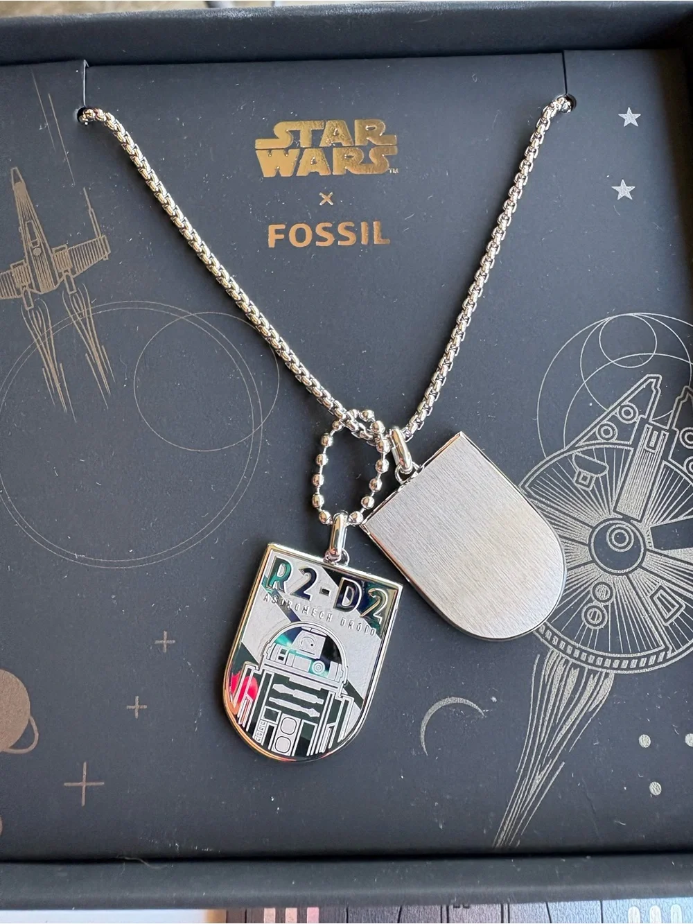 Star Wars x Fossil B2-D2 Necklace Collectible Star Wars Jewelry Pendant~New